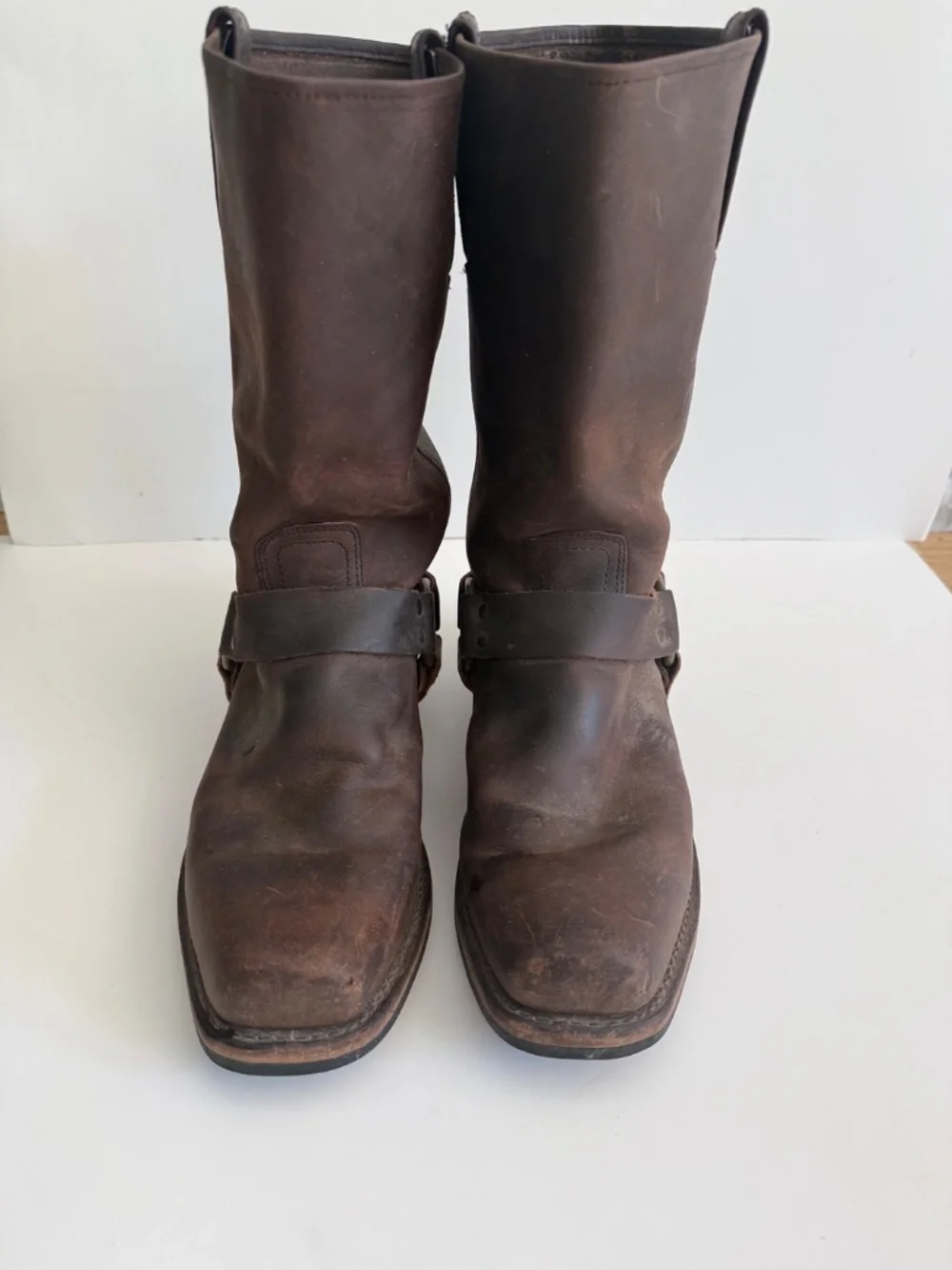 Frye Harness 12R Men's Leather Boots Size 11 Brown Moto Biker